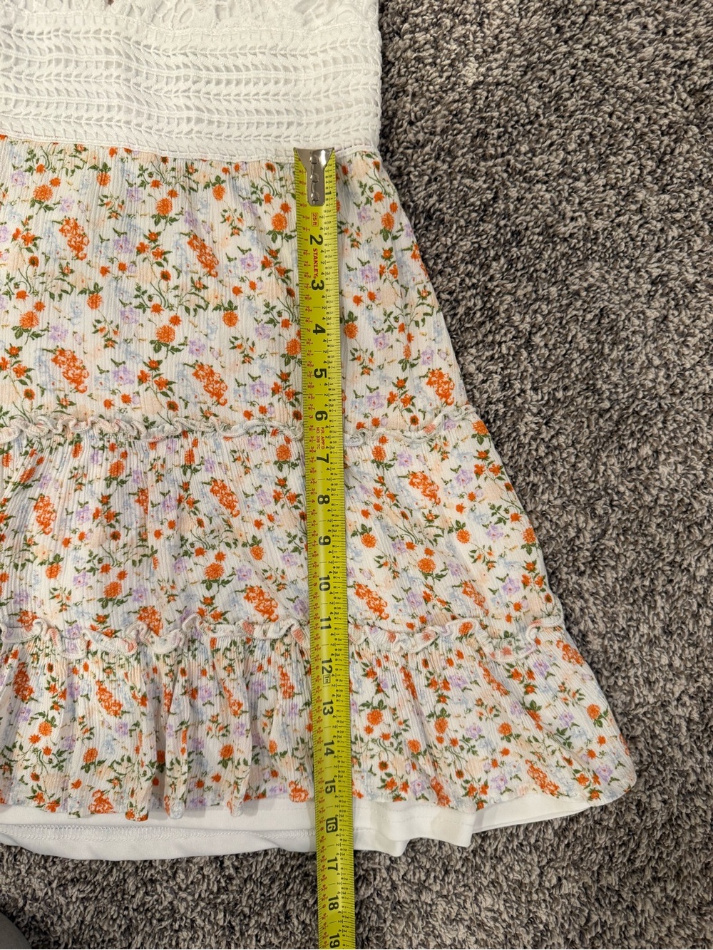Justify Floral Mini Dress Womens Medium Boho Cottagecore Lace Tie Back - Picture 8 of 9